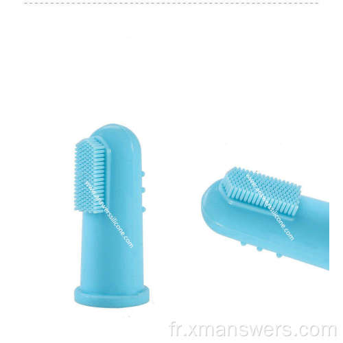 Brosse à dents de doigt de bébé en silicone de haute qualité et sans danger